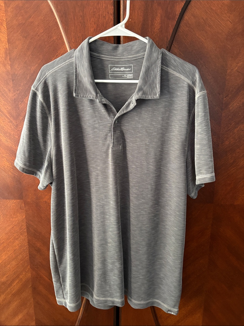 Eddie Bauer Men's Heathered Charcoal Polo